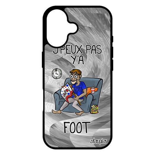 Coque En Silicone Pour Iphone 17 J'peux Pas Y'a Foot Bande Dessinée Humour Mobile Cover Drole Noir Housse Jpeux Je Supporter Gris