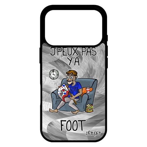 Coque de protection pour iPhone 17 pro silicone j'peux pas y'a foot football bande dessinée smartphone jpeux humoristique je