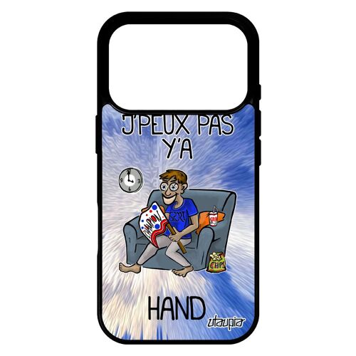 Coque silicone j'peux pas y'a hand pour iPhone 17 pro comique telephone jpeux je humour texte motif antichoc personnalisé handball