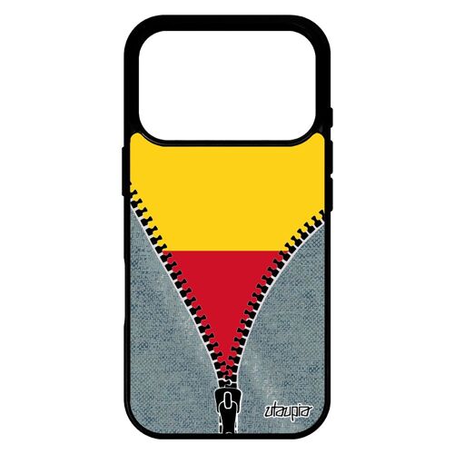 Coque silicone drapeau guinee guineen pour iPhone 17 pro jeans Coupe d'afrique TPU football foot noir rigide