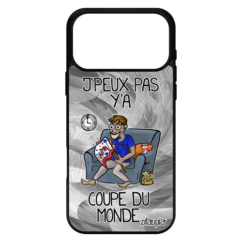 Coque silicone pour iPhone 17 pro max j'peux pas y'a coupe du monde housse basket je texte bande dessinée humoristique hand design