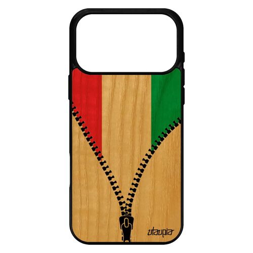 Coque pour iPhone 17 pro max bois silicone drapeau hongrie hongrois basket de protection rigide made in France