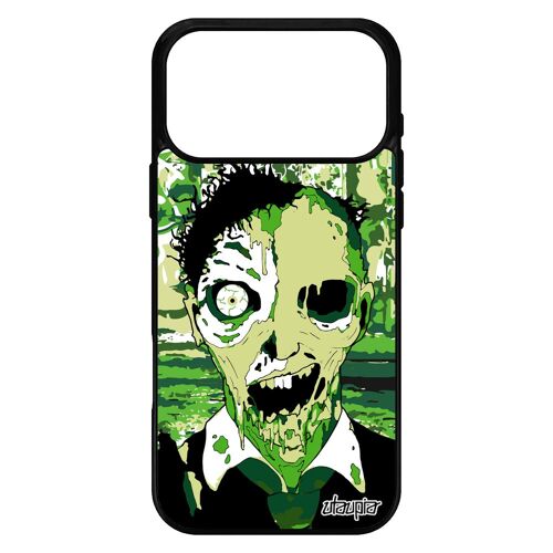 Coque zombie pour iPhone 17 pro max silicone etui immeuble mort vivant horreur ruine spectre ville portable halloween fin du monde