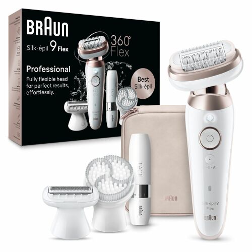 Braun Silk-Épil 9 Flex 9-360 3d 40 Pince(S) Rose, Blanc 
