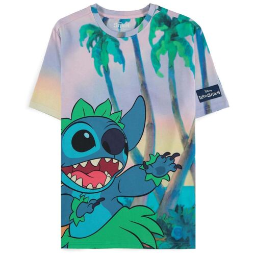 Difuzed Disney Lilo & Stitch - Aop Tee-Shirt Encolure Torsadée Manche Courte Coton - 2xl