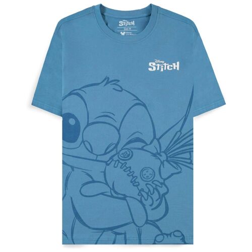 Difuzed Disney Lilo & Stitch - Hugging Stitch Tee-Shirt Encolure Torsadée Manche Courte Coton - 2xl