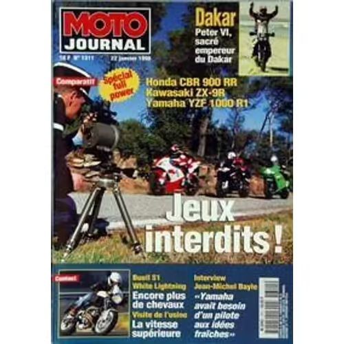 Moto Journal 1311 De 1998 Honda Cbr900rr,Kawasaki Zx9r,Yamaha R1,Buell S1 White Lightning,Bayle,Dakar