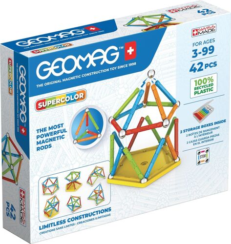Geomag Super Color Recycled Jouet à aimant néodyme