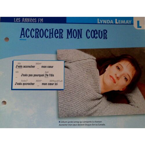 Fiche Chanson Accrocher Mon Coeur Lynda Lemay