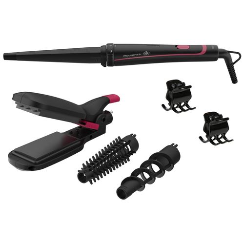Rowenta Infinite Looks Cf4222 Multistyler À Chaleur Noir, Rose 48 W