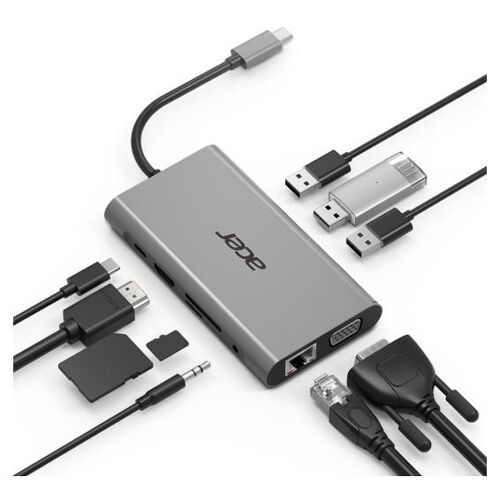 Acer HP.DSCAB.002 station d'accueil USB 3.2 Gen 1 (3.1 Gen 1) Type-C Argent