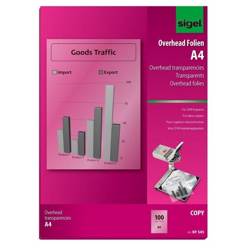 Sigel KF545 film d'impression A4 (210x297 mm) Transparent 100 feuilles