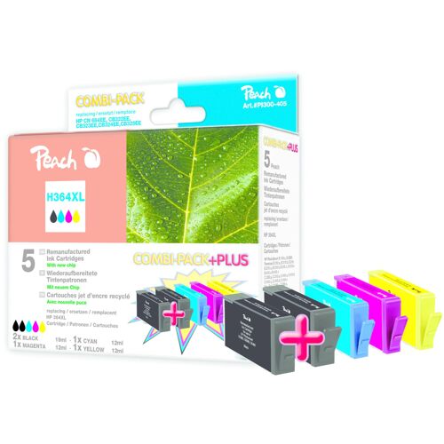 Peach 316405 cartouche d'encre 5 pièce(s) Noir, Cyan, Magenta, Jaune