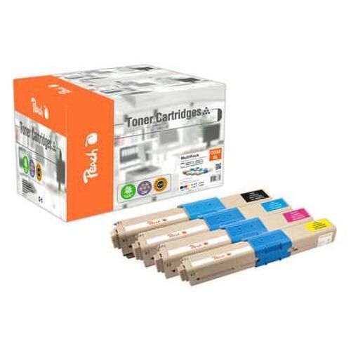 Peach 112227 Cartouche de toner 4 pièce(s) Compatible Noir, Cyan, Magenta, Jaune