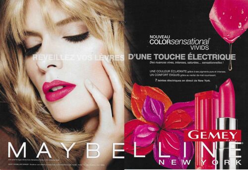 Publicité Papier - Rouge À Lèvres Gemey Maybelline De 2013, Julia Roberts Égérie