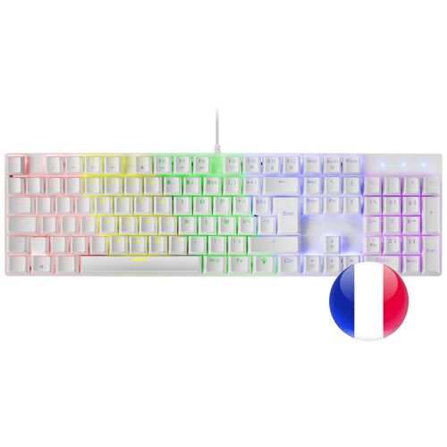 Mars Gaming MK422 clavier USB AZERTY Français Blanc
