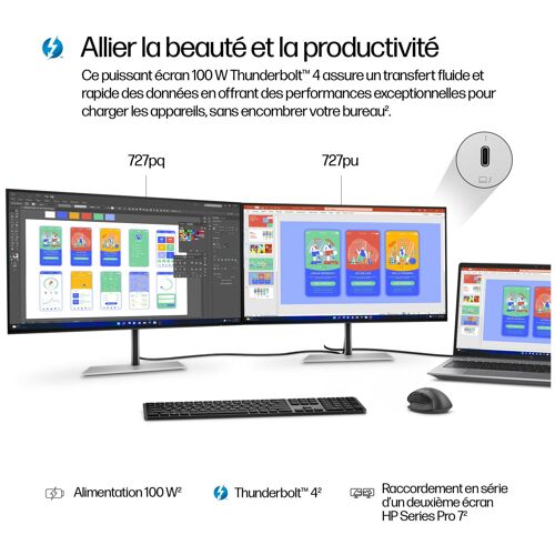 HP Series 7 Pro Écran QHD Thunderbolt 4 27 pouces - 727pu