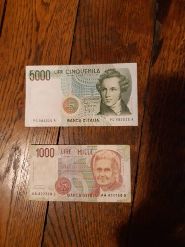 Anciens Billets Lires Italiennes.