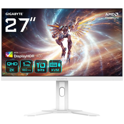 GIGABYTE M27QA ICE 27" QHD Gaming Monitor - 2560 x 1440, 180Hz, 1ms, 350 cd/m², FreeSync, Display HDR400, HDMI 2.1, Displayport 1.4