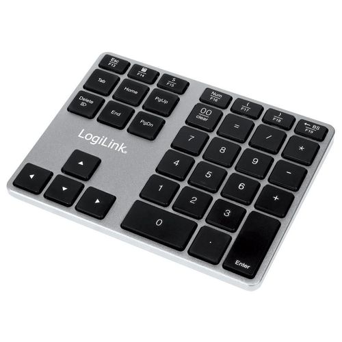 LogiLink ID0187 clavier numérique Universel Bluetooth Aluminium, Noir