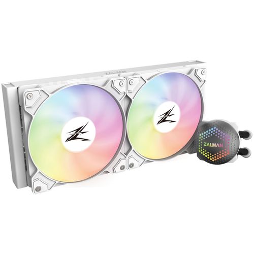 Zalman ALPHA24 White CPU Liquid Cooler 240mm Radiator 2 x 10 mm Fan ARGB pump Dual Processeur Refroidisseur de liquide tout-en-un 12 cm Blanc