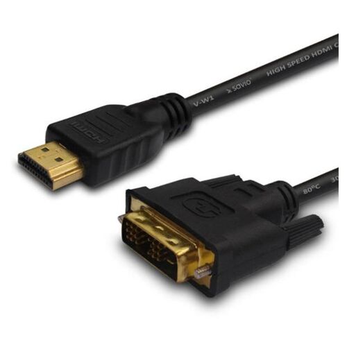 Savio CL-139 câble vidéo et adaptateur 1,8 m DVI-A HDMI Type A (Standard) Noir