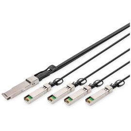 Digitus Câble DAC (Direct Attach Copper), 1x QSFP+ 40G vers 4x SFP+, 3 m