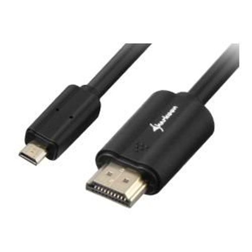 Sharkoon 1.5m, HDMI/Micro HDMI câble HDMI 1,5 m HDMI Type A (Standard) HDMI Type D (Micro) Noir