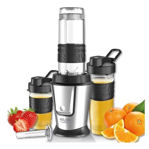 Adler AD 4081 blender 0,57 L Blender sport 800 W Noir, Acier inoxydable, Translucide