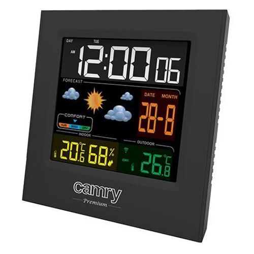 Camry Premium CR 1166 station météo numérique Noir AC/Batterie