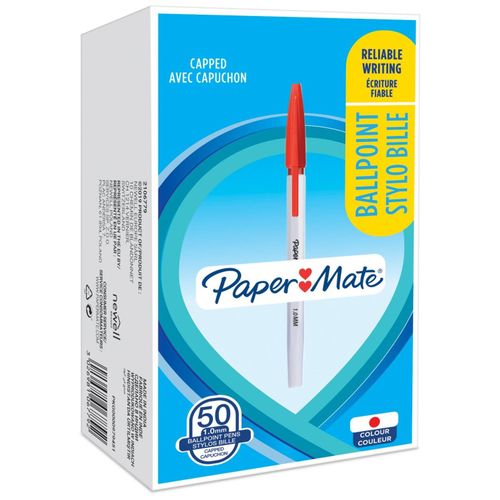 Papermate 2106779 Stylo À Bille Rouge Moyen 50 Pièce(S)