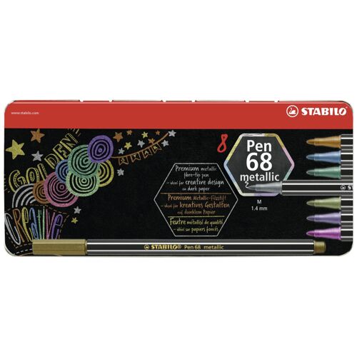 Stabilo Pen 68 Metallic Stylo-Feutre Moyen Multicolore 8 Pièce(S)