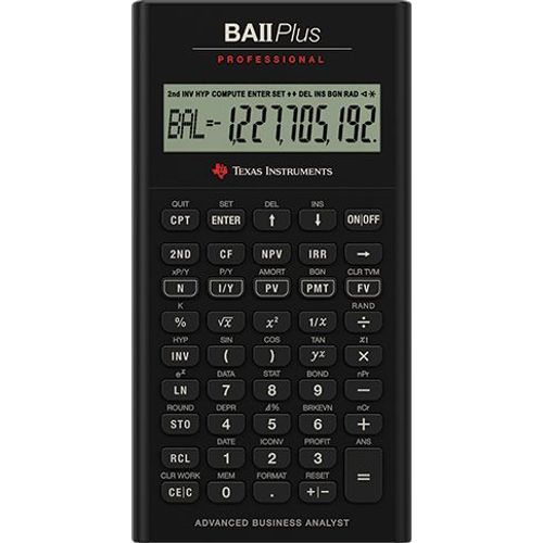 Texas Instruments BA-II Plus calculatrice Poche Calculatrice financière Noir