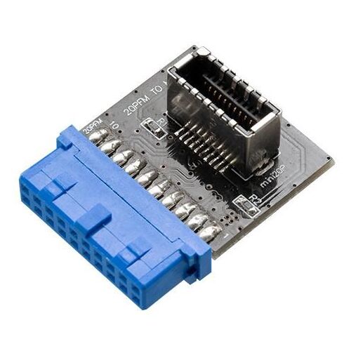 Akasa AK-CBUB51-BK changeur de genre de câble USB 3.0 19-pin header USB 3.1 A Bleu