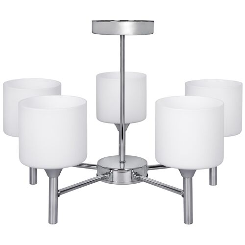Activejet Luminaire Classique À Suspension Mira Chrome 5xe27 Pour Le Salon