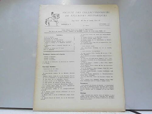 Société Des Collectionneurs De Figurines Historiques Bull N°5 Sept 1957