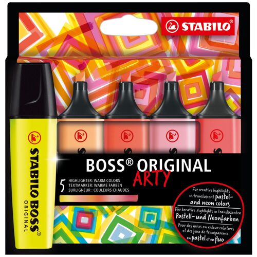 Stabilo Boss Original Marqueur 5 Pièce(S) Pointe Biseautée Multicolore