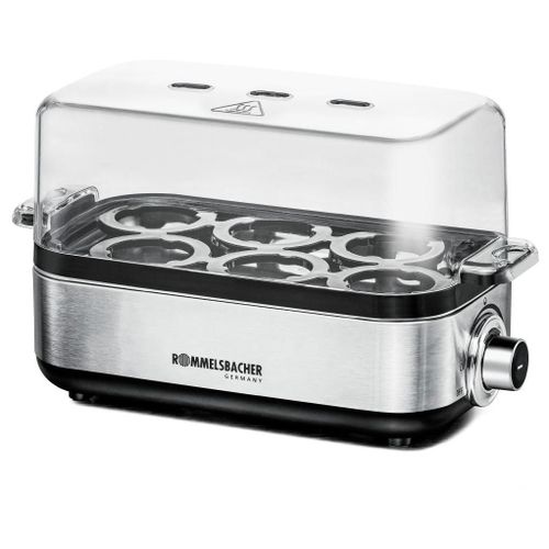 Rommelsbacher ER 600 cuiseur d'oeufs 6 oeufs 400 W Acier inoxydable, Transparent