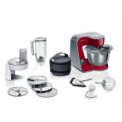 Bosch Serie 4 MUM5X720 robot de cuisine 1000 W 3,9 L Rouge, Argent Balances intégrées