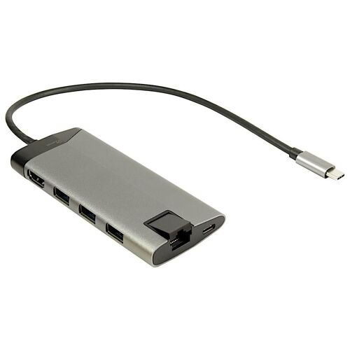 Inter-Tech GDC-802 Avec fil USB 3.2 Gen 1 (3.1 Gen 1) Type-C Gris