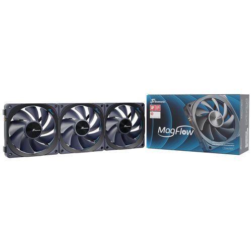 Seasonic MagFlow 3-Fan Kit Boitier PC Ventilateur 12 cm Noir 3 pièce(s)