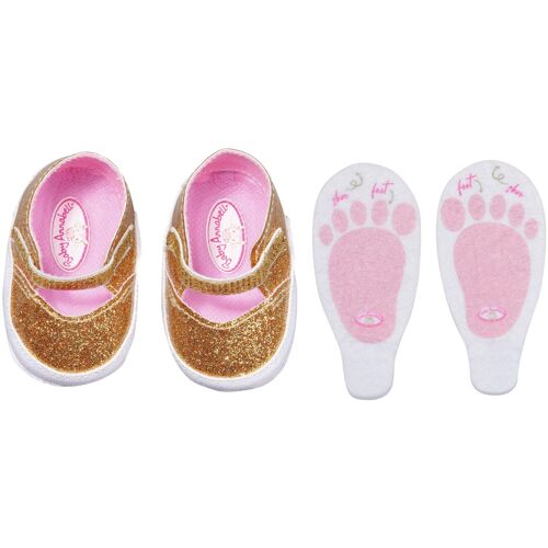 Baby Annabell Shoes gold+insoles 43cm Chaussures de poupée