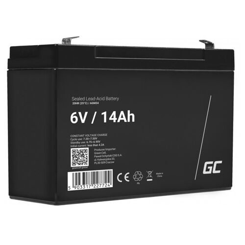 Green Cell AGM34 Batterie de l'onduleur Sealed Lead Acid (VRLA) 6 V 14 Ah