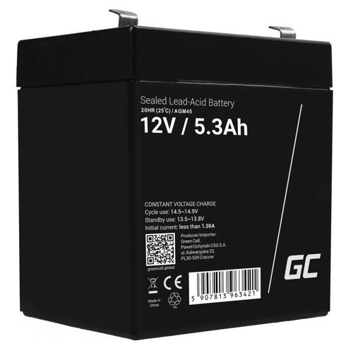Green Cell AGM45 Batterie de l'onduleur Sealed Lead Acid (VRLA) 12 V 5,3 Ah