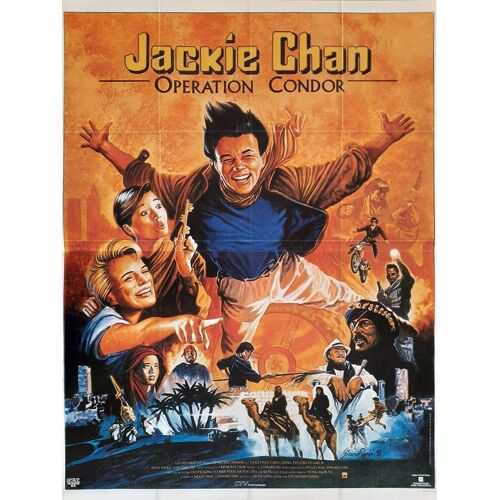 Opération Condor (Fei Ying Gai Wak) - Véritable Affiche De Cinéma Pliée - Format 120x160 Cm - De Et Avec Jackie Chan, Frankie Chan, Eva Cobo - Karaté, Kung Fu - 1991
