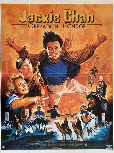 Opération Condor (Fei Ying Gai Wak) - Véritable Affiche De Cinéma Pliée - Format 120x160 Cm - De Et Avec Jackie Chan, Frankie Chan, Eva Cobo - Karaté, Kung Fu - 1991