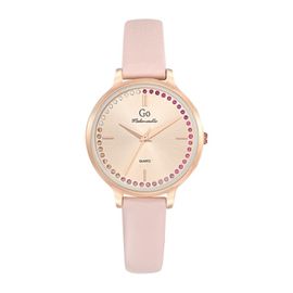 Go Girl Montre Femme Acier Doré Rose Cuir Rose 699496