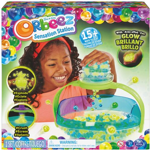 Orbeez Sensation Station, avec 2 000 billes d'eau phosphorescentes non toxiques, 6 outils et rangement, jouets sensoriels pour les enfants à partir de 5 ans