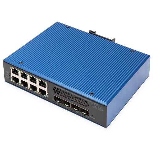 Digitus Switch Gigabit Ethernet industriel 8 + 4 ports 10G en liaison montante L3 administrable