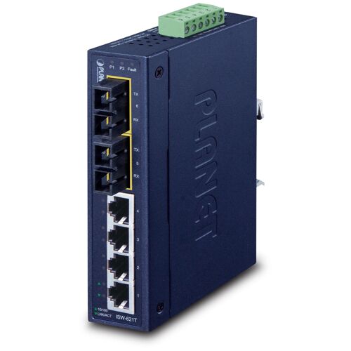 PLANET ISW-621T commutateur réseau Non-géré L2 Fast Ethernet (10/100) Bleu